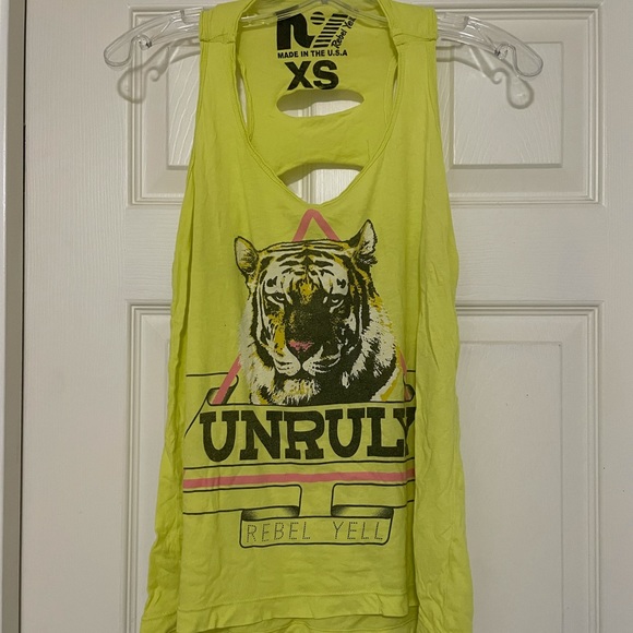 Rebel Yell, unruly racer back tank top w/ back cut out - Picture 2 of 12